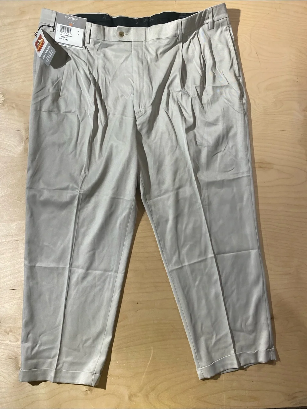 Savane Men's Motion Stretch Dress Pants - Light Gray 46 x 28 (SX)